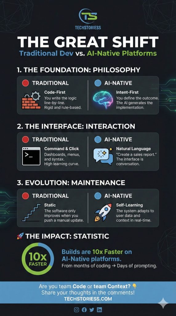 AI native platforms vs Traditional Development Platforms