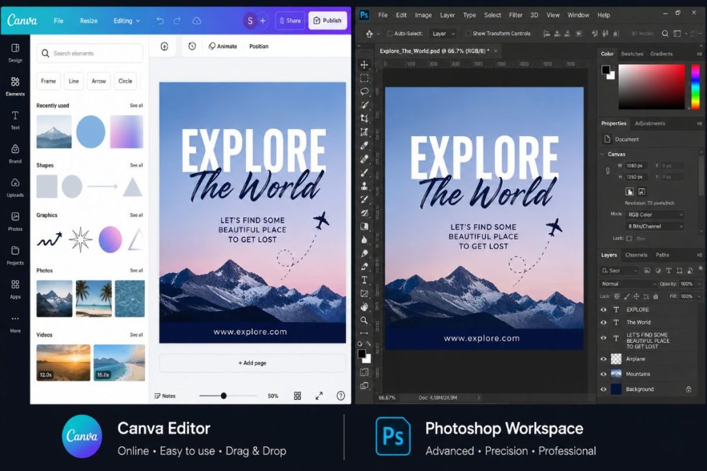 Canva vs Adobe 2026 Design Env