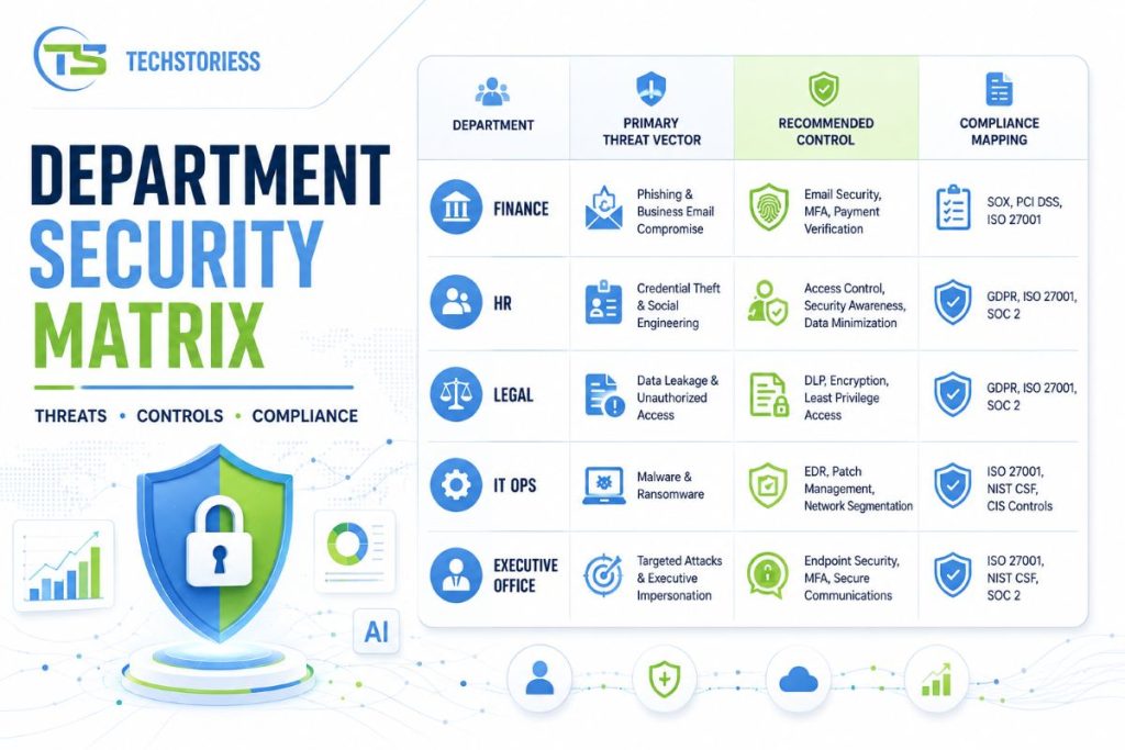 Enterprise security controls mapped to five department risk profiles